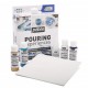 Pebeo Pouring, 4 x 59ml + SILICONE OIL 1 x 50ml + 1 canvas, 6 Piece Set, Discovery Kit